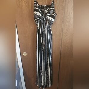 Black and White Striped Romper